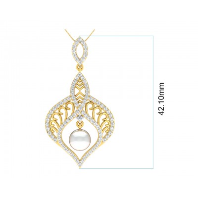 Rina Pearl & Diamond Pendant Set